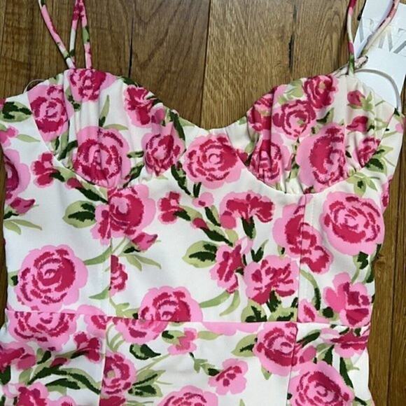 ZARA BLOGGER FAVE!!! Sweetheart Floral Mini Dress NWT - Picture 15 of 16